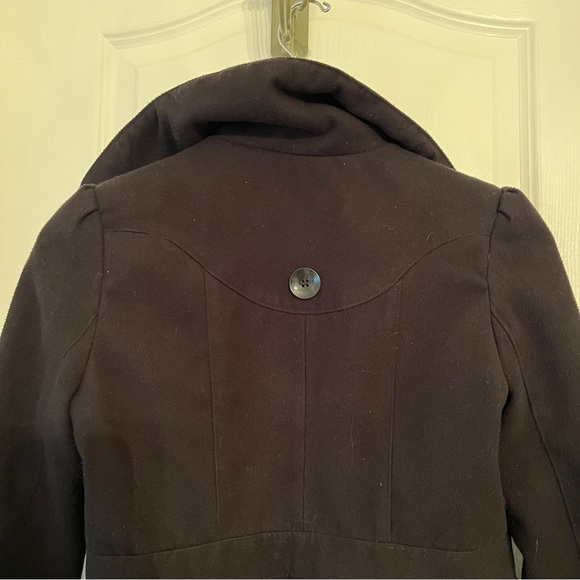 Black Flared Pea Coat - Picture 7 of 7